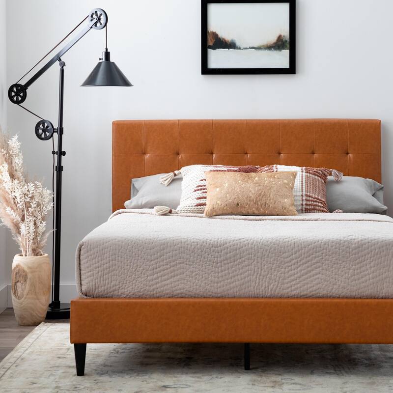 Brookside Tara Square Tufted Upholstered Platform Bed