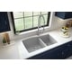 preview thumbnail 8 of 63, Karran Undermount Quartz 33 in. Double Bowl 60/40 Kitchen Sink with Bottom Grids and Strainers