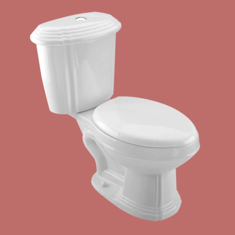 Sheffield White Porcelain Two Piece Elongated Toilet Dual Flush with Slow Close Seat