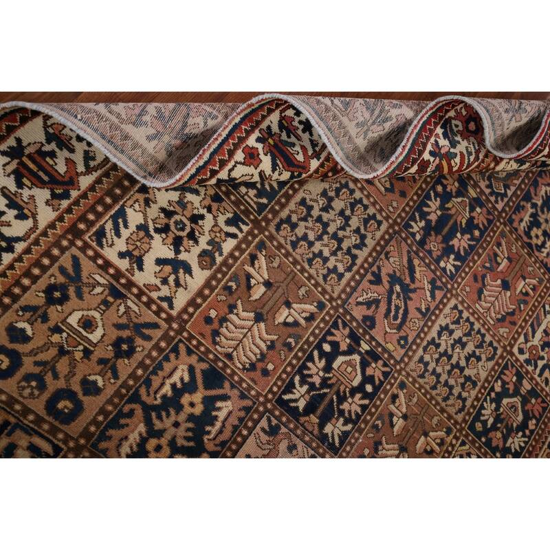 Garden Design Bakhtiari Persian Vintage Rug Hand-Knotted Wool Carpet - 5'3" x 9'9"