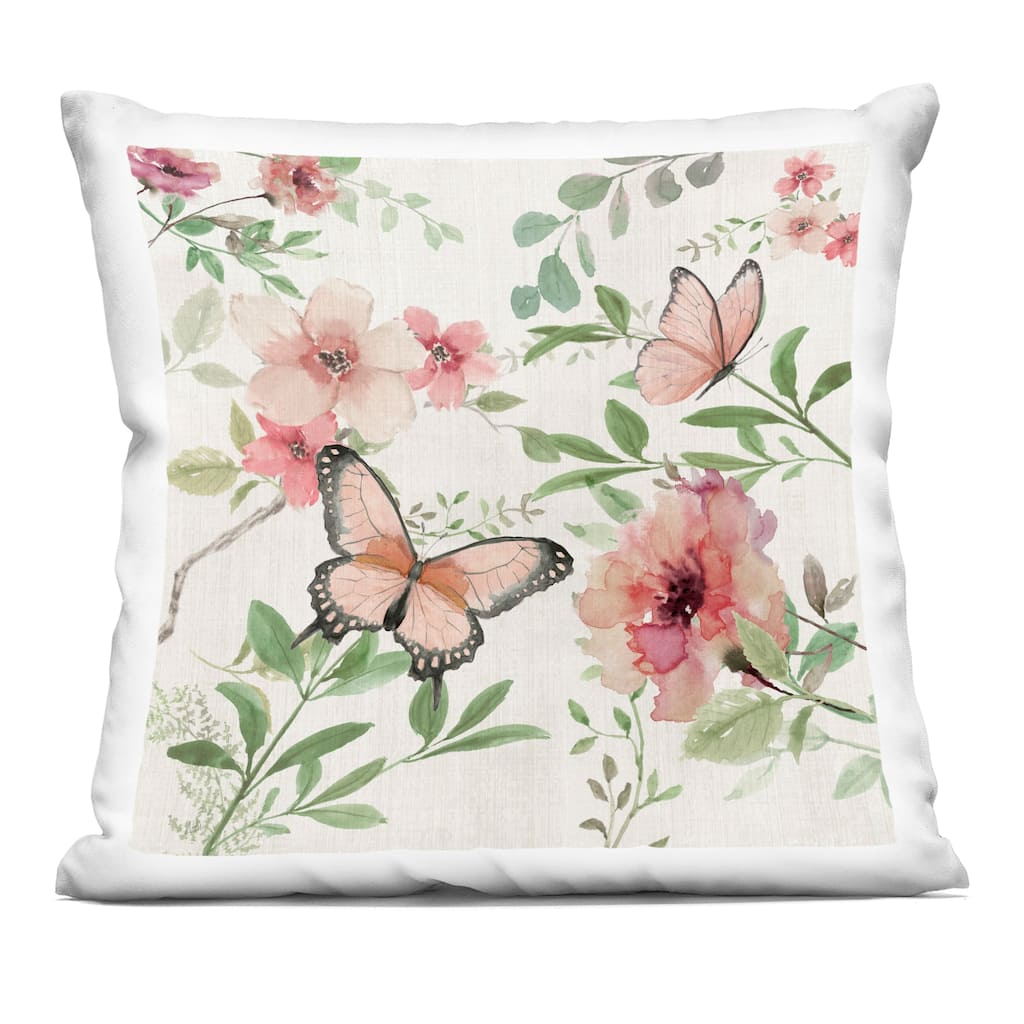 Stupell Country Cottage Florals in Pink Decorative Printed Throw Pillow Design by Nan