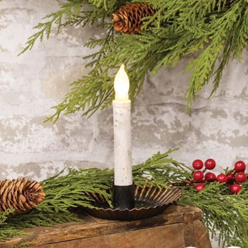 Distressed Black & Gold Metal Taper Tart Pan Candle Holder - 5” x 5” x 1.25”