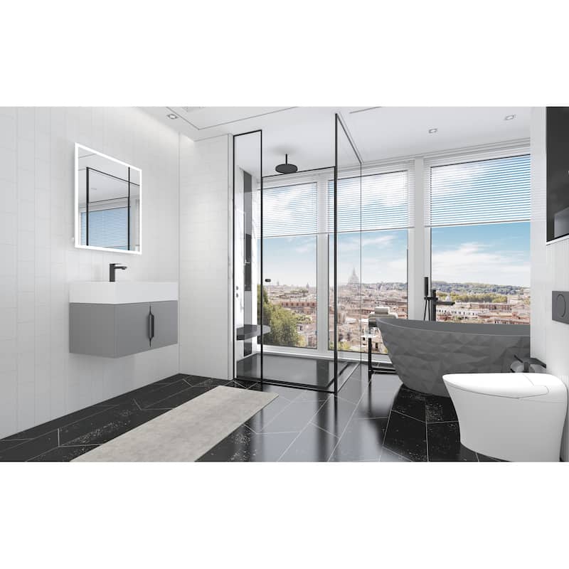 Nile 24-Inch Wall Mounted Bathroom Vanity Set w/ White Top