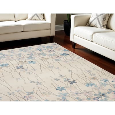HomeRootsFloral Medallion Contemporary Rectangle Area Rug - 120' X '96' X '0.5