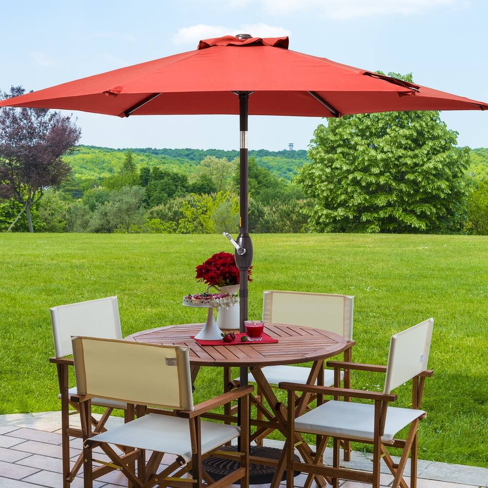LIVOOSUN 7.5ft Steel Patio Market Umbrella Tilt System