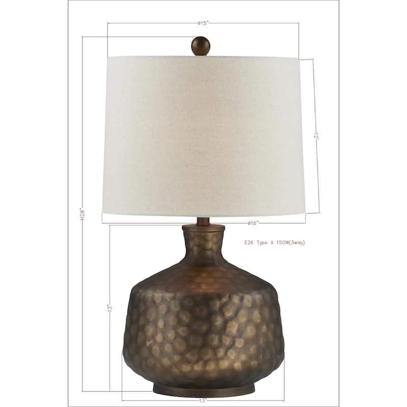 Muir 28" Table Lamp with Linen Shade, Bronze (Set of 2)