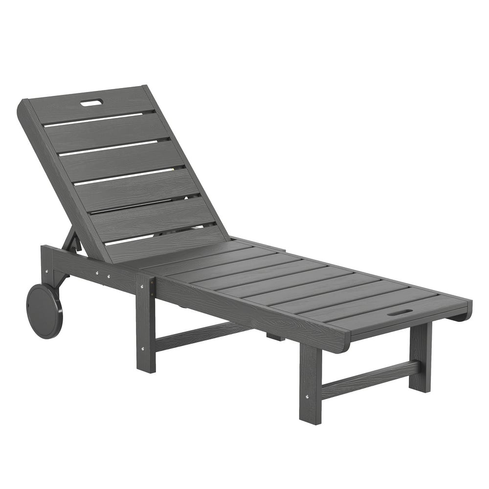 HDPS All Weather Outdoor Chaise Loung Chairs with Adjustable Backrest