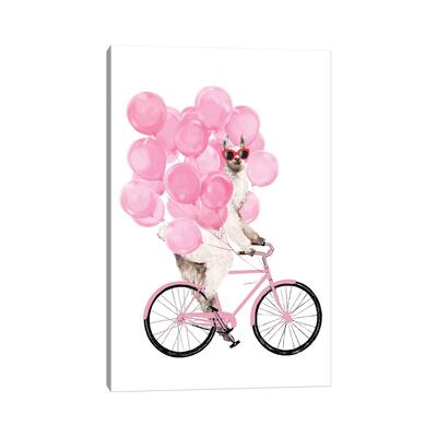 iCanvas "Iding Llama With Pink Balloons" by Big Nose Work Canvas Print