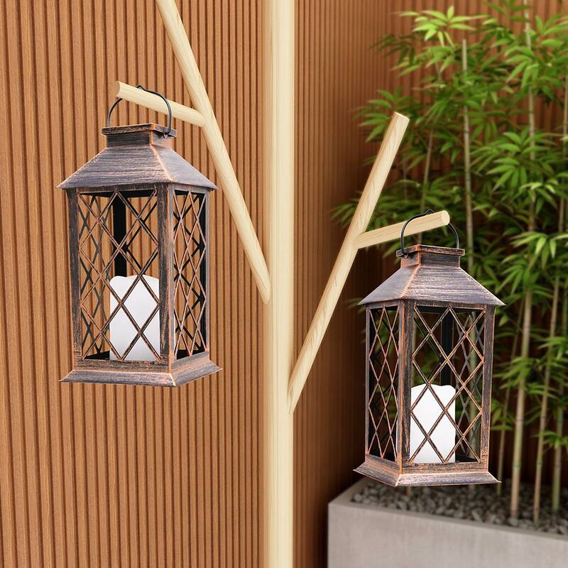 Maypex Outdoor Solar Hanging Lantern (Set of 2)