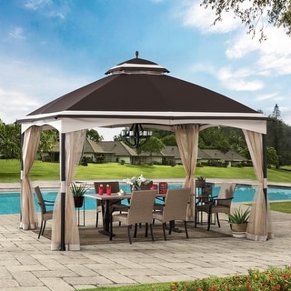 Sunjoy L Gg032pst C 8 X 5 Kent Hardtop Grill Gazebo Amazon Co Uk Garden Outdoors