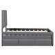 preview thumbnail 8 of 21, Modern and Timeless Twin Size Upholstered Platform Bed with Pull-out Twin Size Trundle and 3 Drawers
