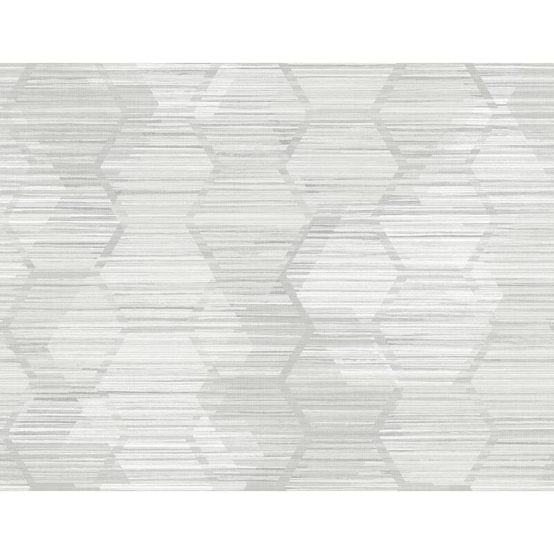A-Street Prints Jabari Light Grey Geometric Faux Grasscloth Wallpaper