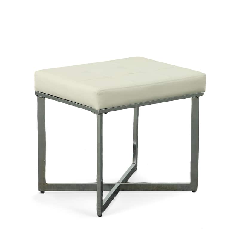 Carolina Living Summer Vanity Bench - White/Chrome
