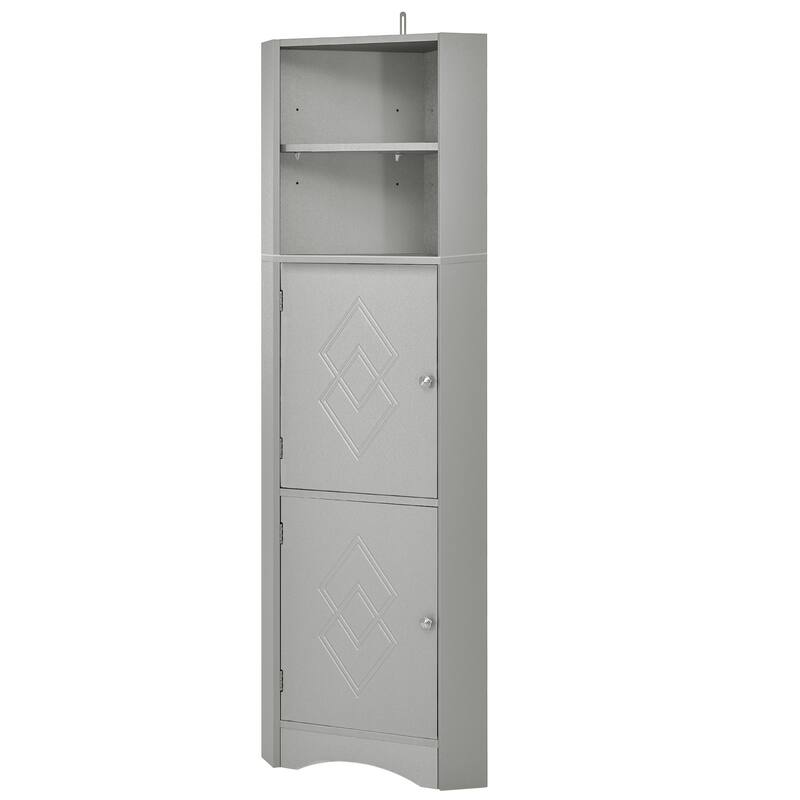 MDF Tall Bathroom Corner Cabinet Storage Cabinet With Doors