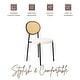 preview thumbnail 91 of 92, Leisuremod Euston Modern Velvet/Leather Dining Chair - Minimalist Wicker Back Accent Chair for Home Living Room & Kitchen