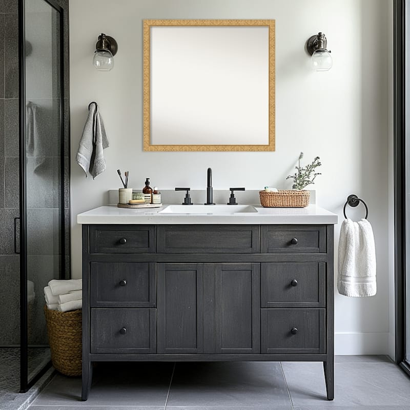 Lila Non-Beveled Wood Framed Bathroom Vanity Wall Mirror