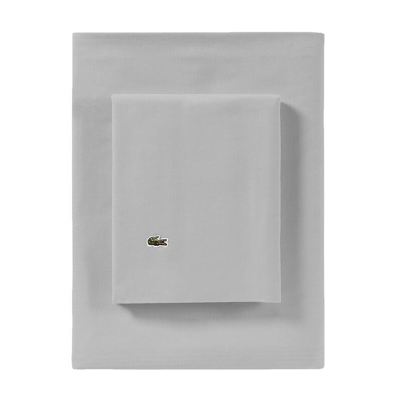 Lacoste Percale Cotton Solid Sheet Set - California King - Microchip