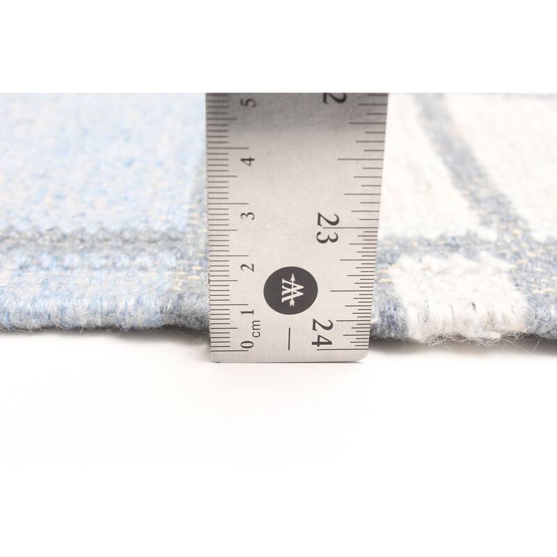 ECARPETGALLERY Flat-Weave Ankara FW Slate Blue Wool Kilim - 5'1 x 7'10