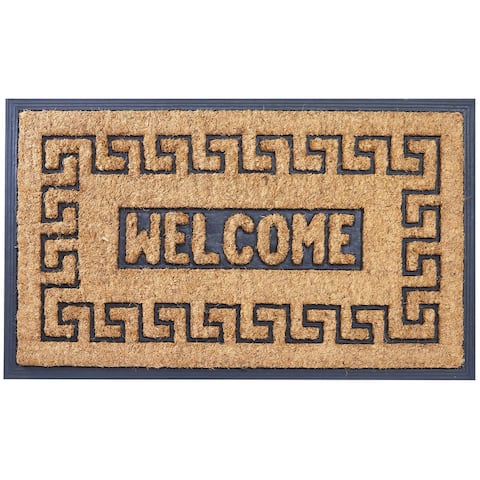 Envelor Rubber Backing Meandros Coco Entrance Mat Welcome Doormat, 18 In. x 30 In.