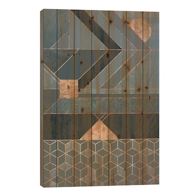 Nordic Blue Print On Wood by Elisabeth Fredriksson - Multi-Color