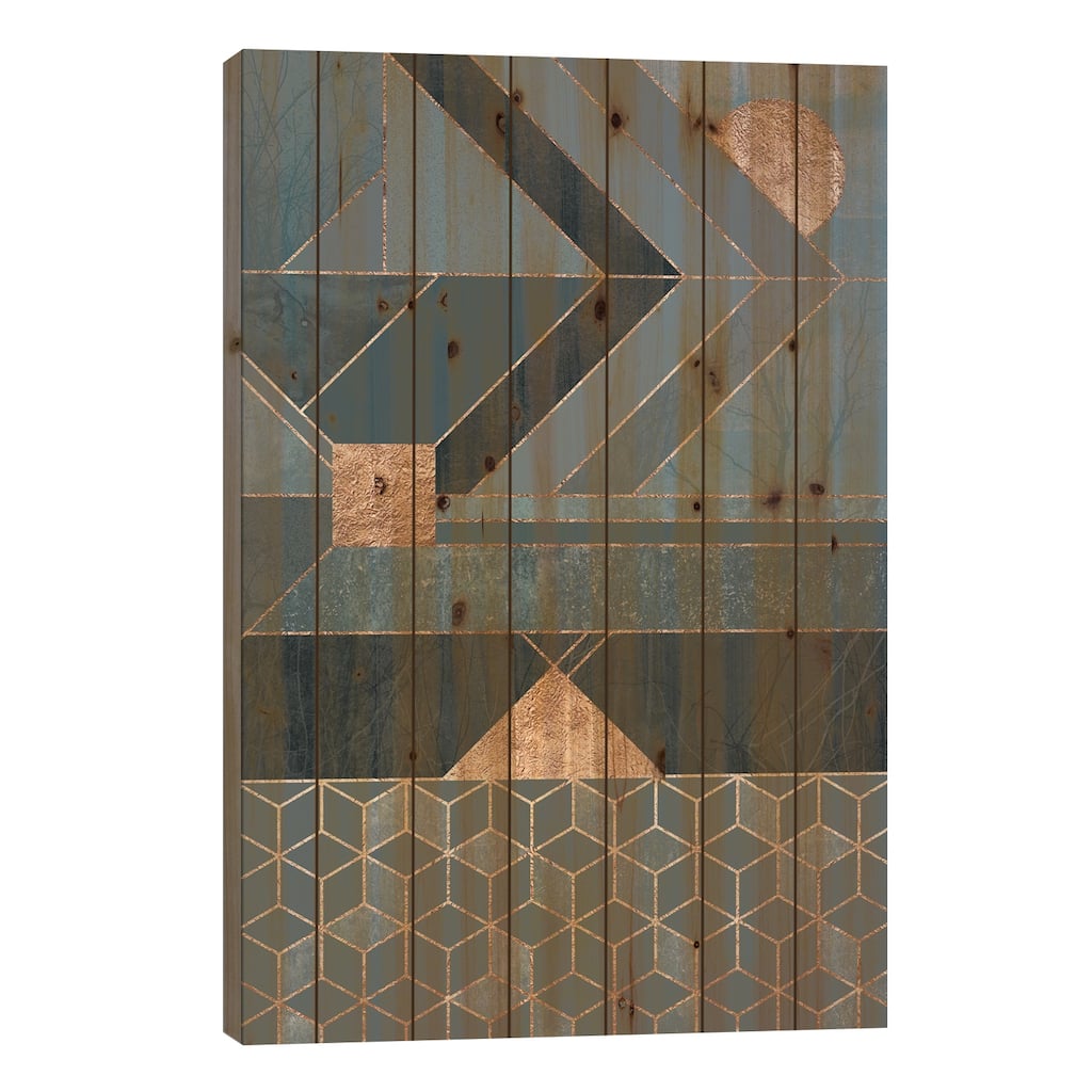 Nordic Blue Print On Wood by Elisabeth Fredriksson - Multi-Color