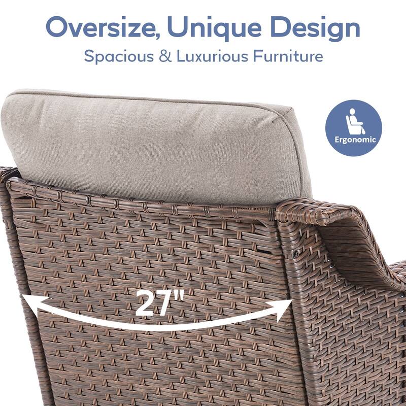 3 Pieces Swivel Chairs with Glass Side Table