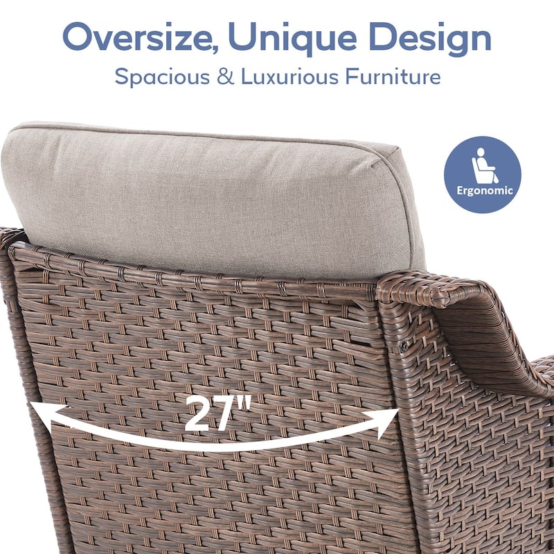 5-Piece Sofa Swivel Chairs with 41 Inch Fire Pit Table