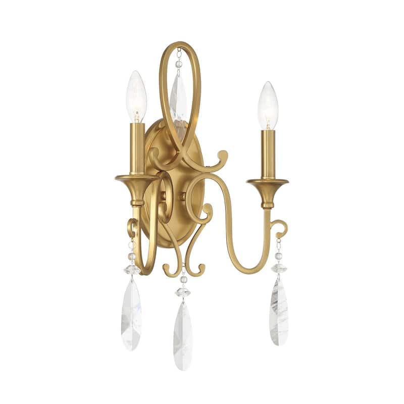 Fairchild 2-Light Wall Sconce in Warm Brass