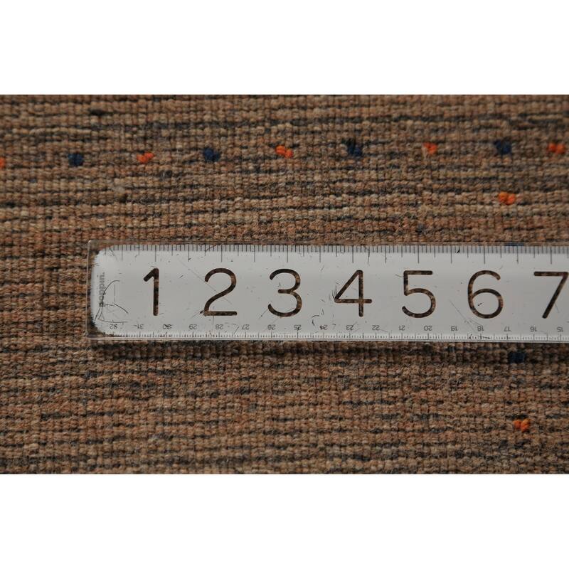 Striped Gabbeh Oriental Area Rug Handmade Brown Wool Carpet - 8'0" x 9'9"