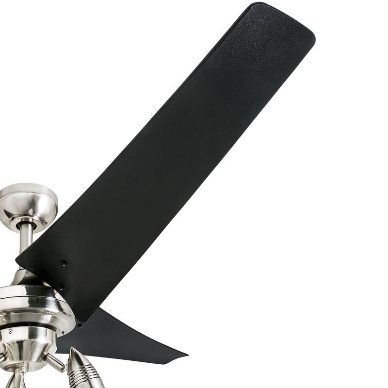 56" Honeywell Phelix Brushed Nickel Contemporary Indoor LED Ceiling Fan with Light, Pull Chain