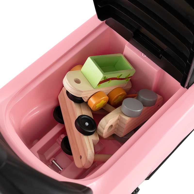 3-in-1 Ride-On Toddler Car with Detachable Guardrail, Retractable Footrest and Safe Design - 33.5" × 16" × 37.5"