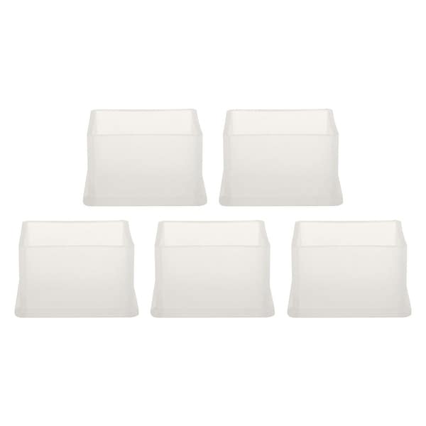 Clear PVC Chair Leg Caps End Tip Feet Cover Furniture Glide Floor Protector 5pcs 1.18" x 1.57" (30x40mm) Inner Size