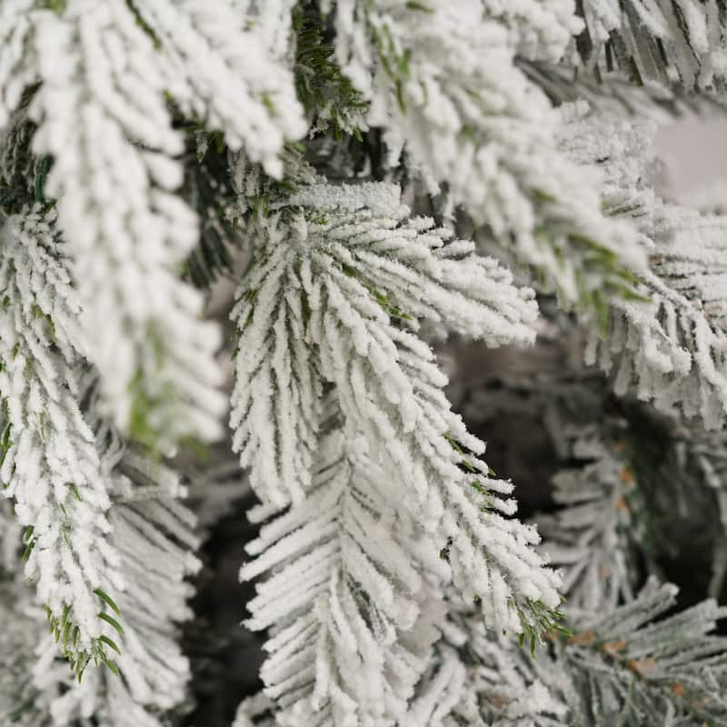 Pre-lit Christmas Artificial Tree 4-Piece Set, Garland, Wreath and Set of 2 Entrance Trees, X-mas with LED Lights, PVC