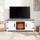 preview thumbnail 41 of 53, 58-Inch Farmhouse Electric Fireplace TV Stand with Storage Cabinets and Adjustable Shelves White/brown