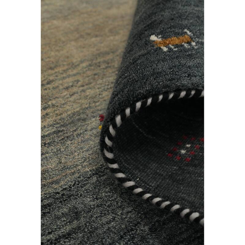 Hand Knotted Oriental 100% Wool Carpet Tribal Animal Pictorial Beige & Ivories Gabbeh Area Rug - 6' 5'' X 3' 6''