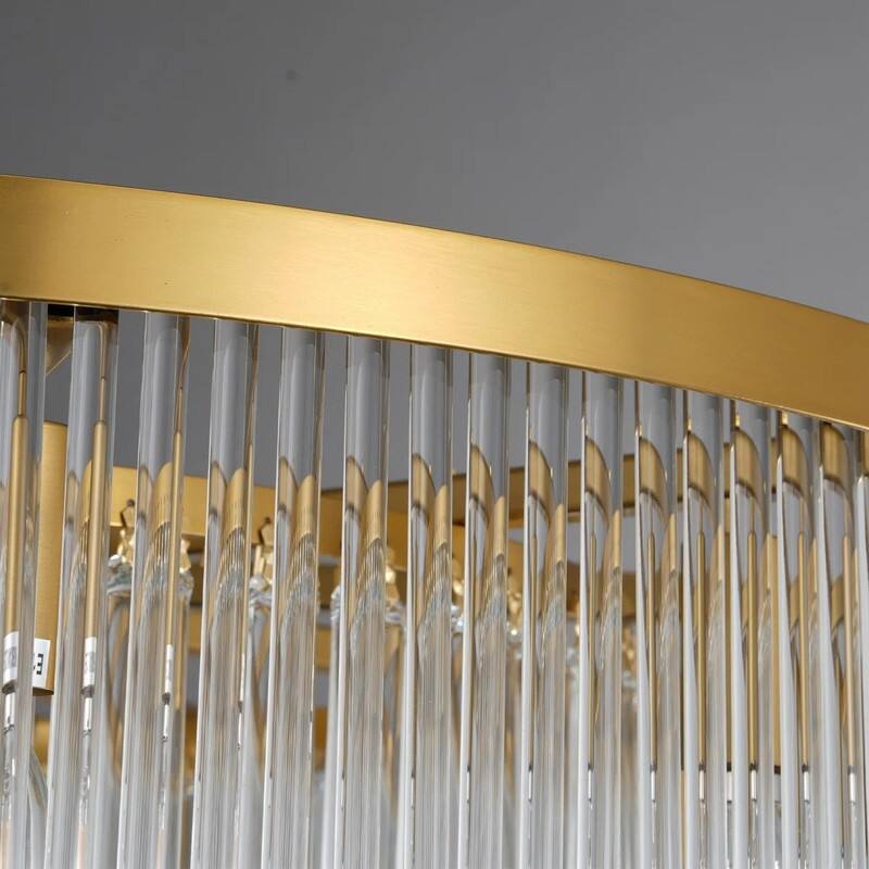 KAYLA 125 in. 20-Light Gold Crystal Chandelier- High Ceiling Lighting Fixture