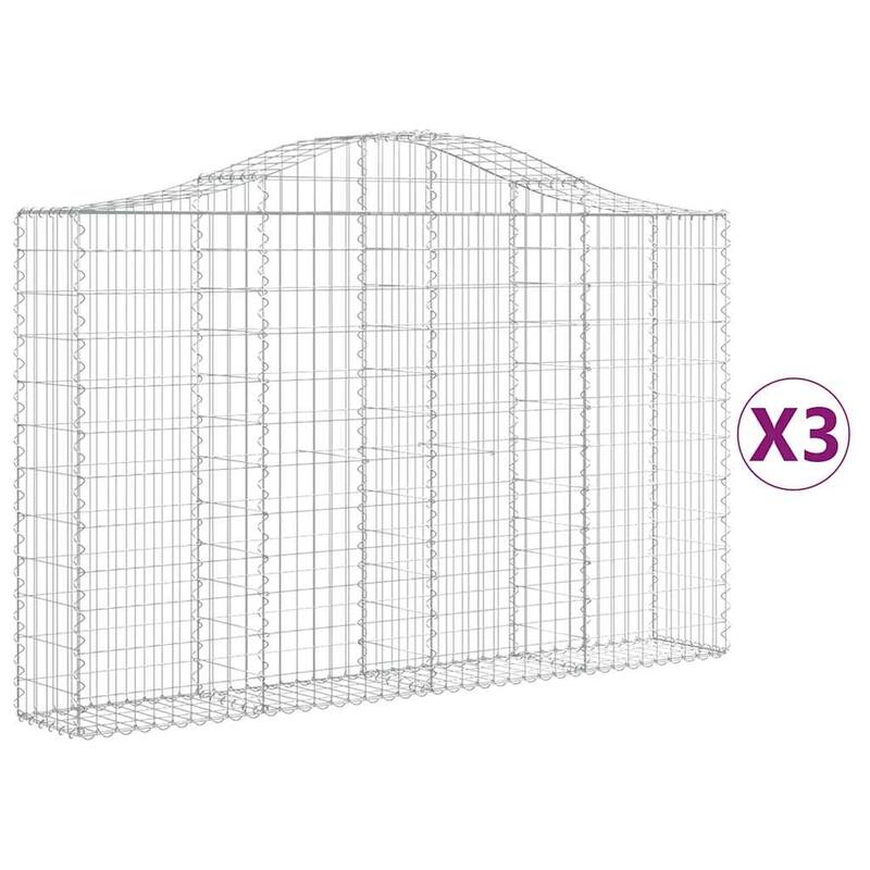 vidaXL Gabion Basket Arched Gabion Basket Planter for Flower Galvanized Iron - 78.7 x 78.7 x 23.6 inch