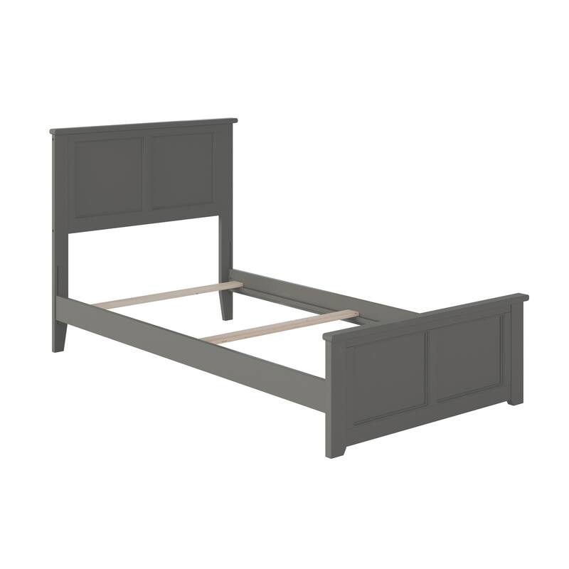 Madison Twin Foundation Bed with Matching Footboard in Grey