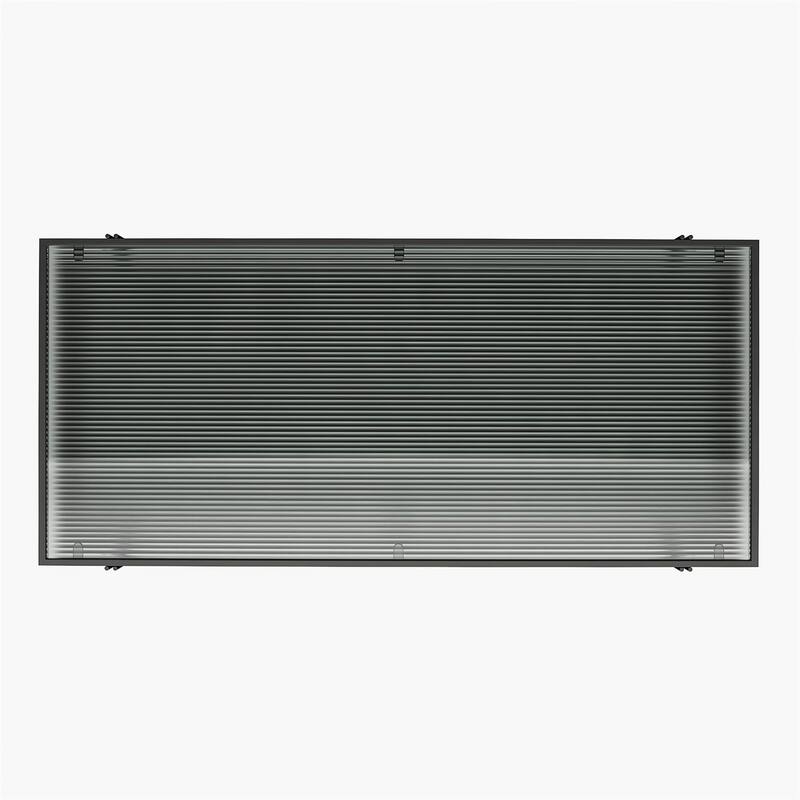 Anmytek Modern Fluted Glass Computer Desk with Open Shelf Woodgrain Home Office Desk for Small Spaces