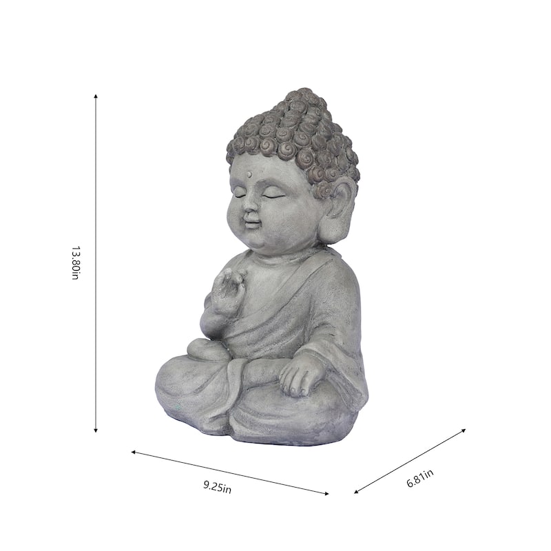 Meditating Buddha Outdoor Garden Statue - 13.75"