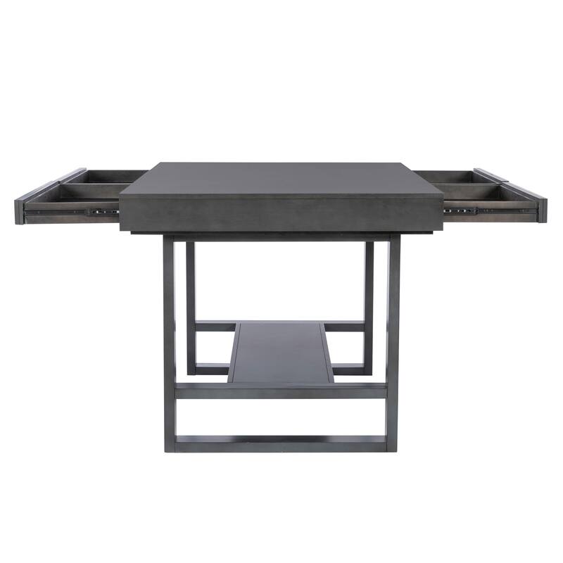 Wilson Grey Wooden Counter Height Dining Table with Storage