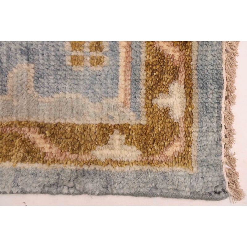 ECARPETGALLERY Hand-knotted Modern Oushak Light Denim Blue Wool Rug - 8'0 x 10'1