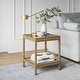 preview thumbnail 1 of 16, Nathan James Hayes Nightstand, Light Brown Finish, Glass Top