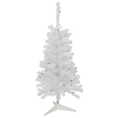 3' Pre-Lit Woodbury White Pine Slim Artificial Christmas Tree