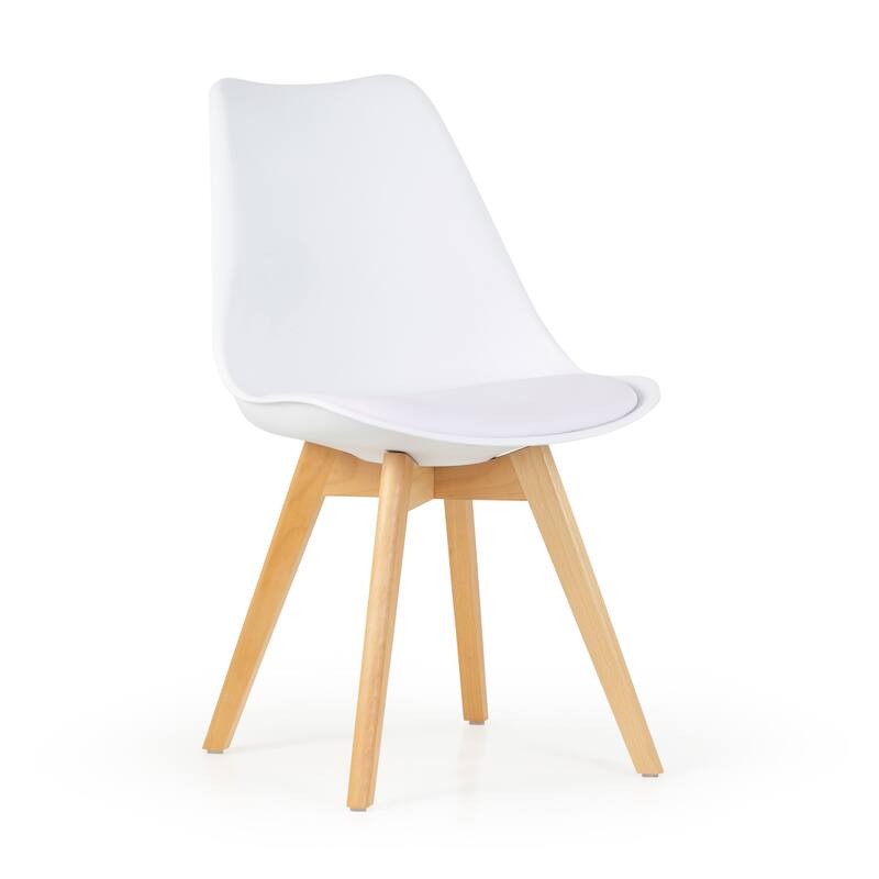 Set of 4 Balint White Cushioned Plastic Dining Chairs