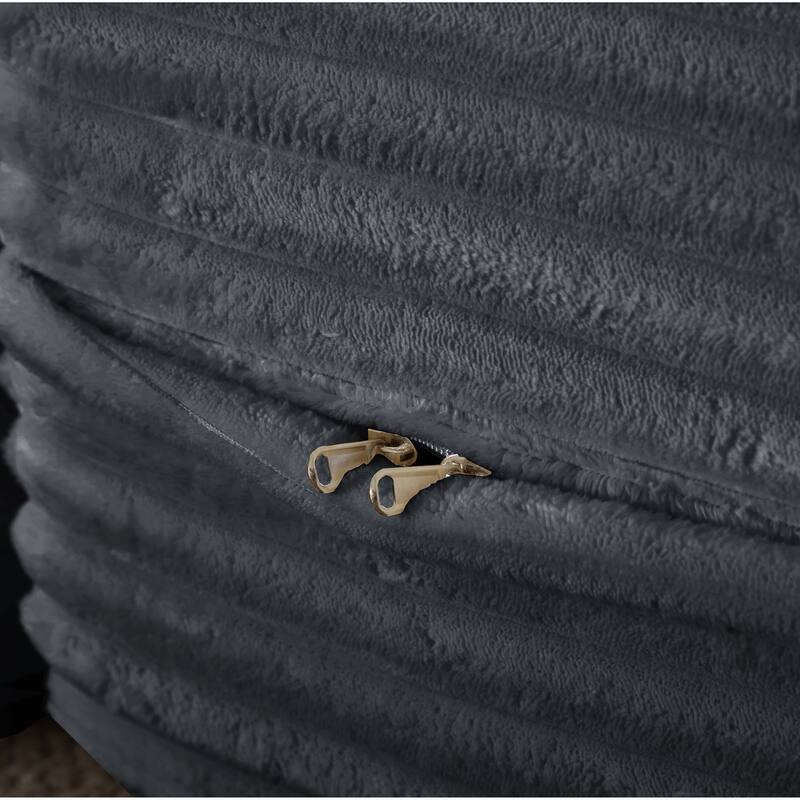 Modern Floor Sofa with 2 Pillows,Convertible Plush Corduroy Foam-Filled Sleeper Sofa Bed,15" Full Size Folding Mattress