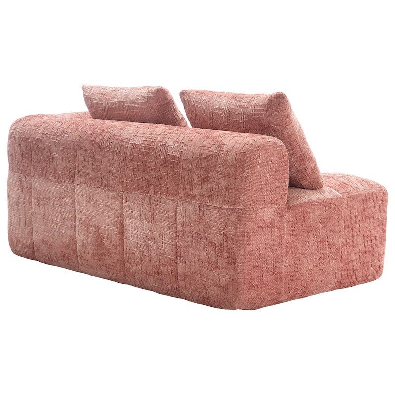 Chenille Loveseat Sofa Upholstered Deep Seat Sofa, Lounge Couch Corner Sofa Minimalist Modular Couches for Apartment