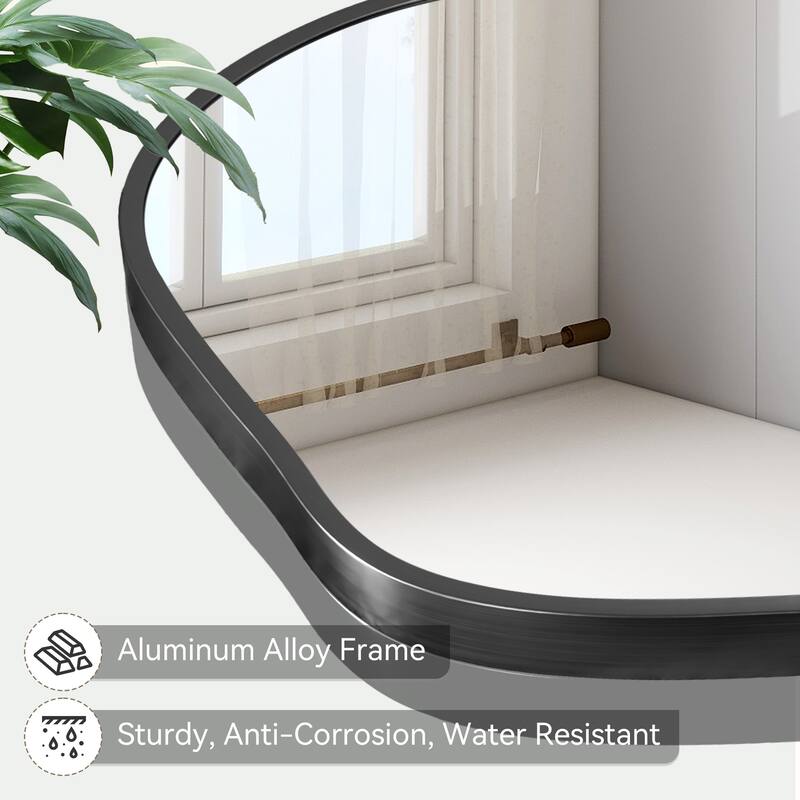 Stylish Aluminum Alloy Framed Irregular Wall Mirror