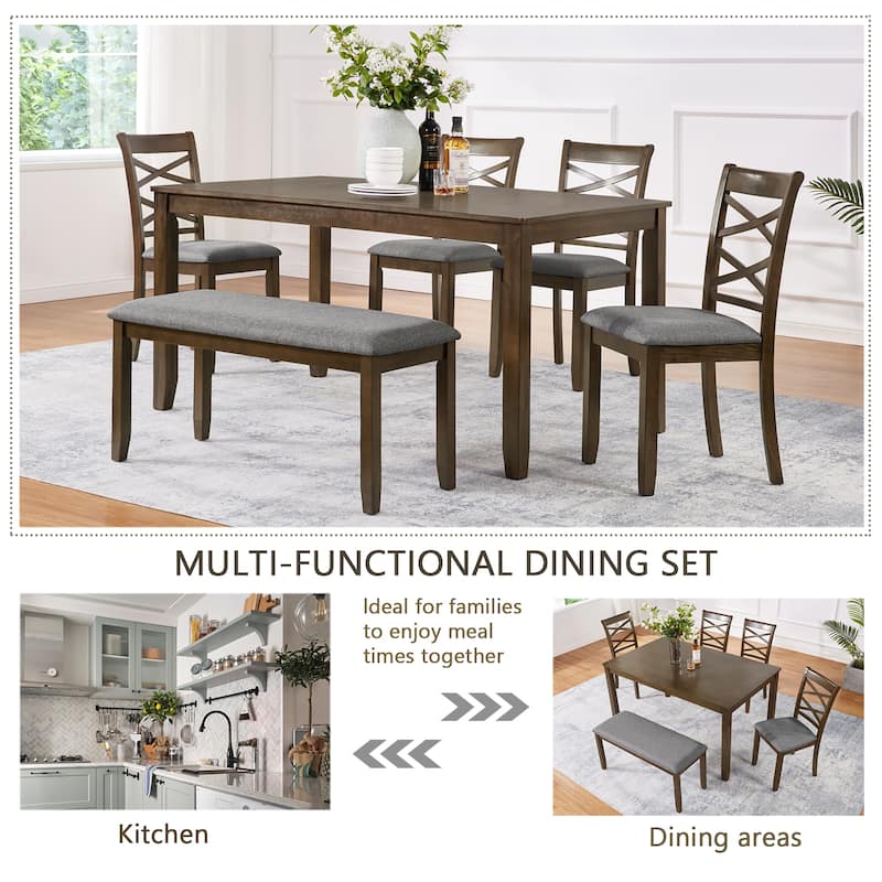 5-Piece Dining Table Set with 4 Chairs, Modern 4-Person Dining Table Set for Small Place, Kitchen, Dining Room