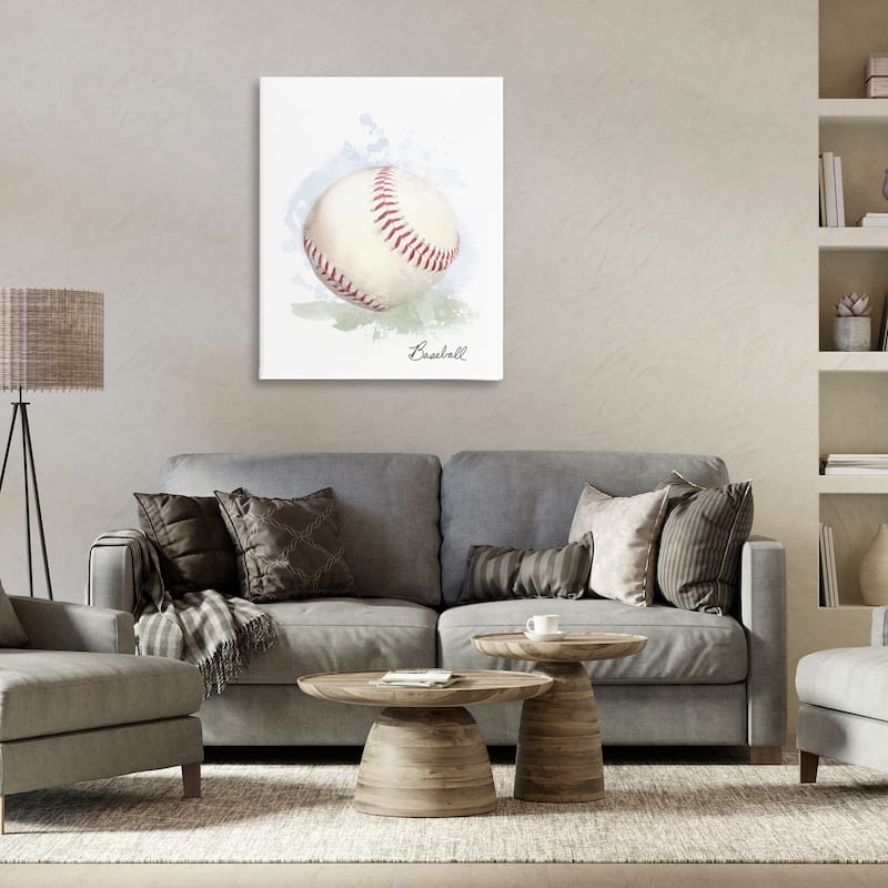 Stupell Soft Pastel Baseball Canvas Wall Art Design By Matthew Piotrowicz